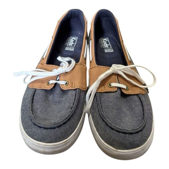 Keds Loafer Shoes Dream Foam Memory Women's 7.5 Tan Denim Slip-on Boat - Picture 1 of 6